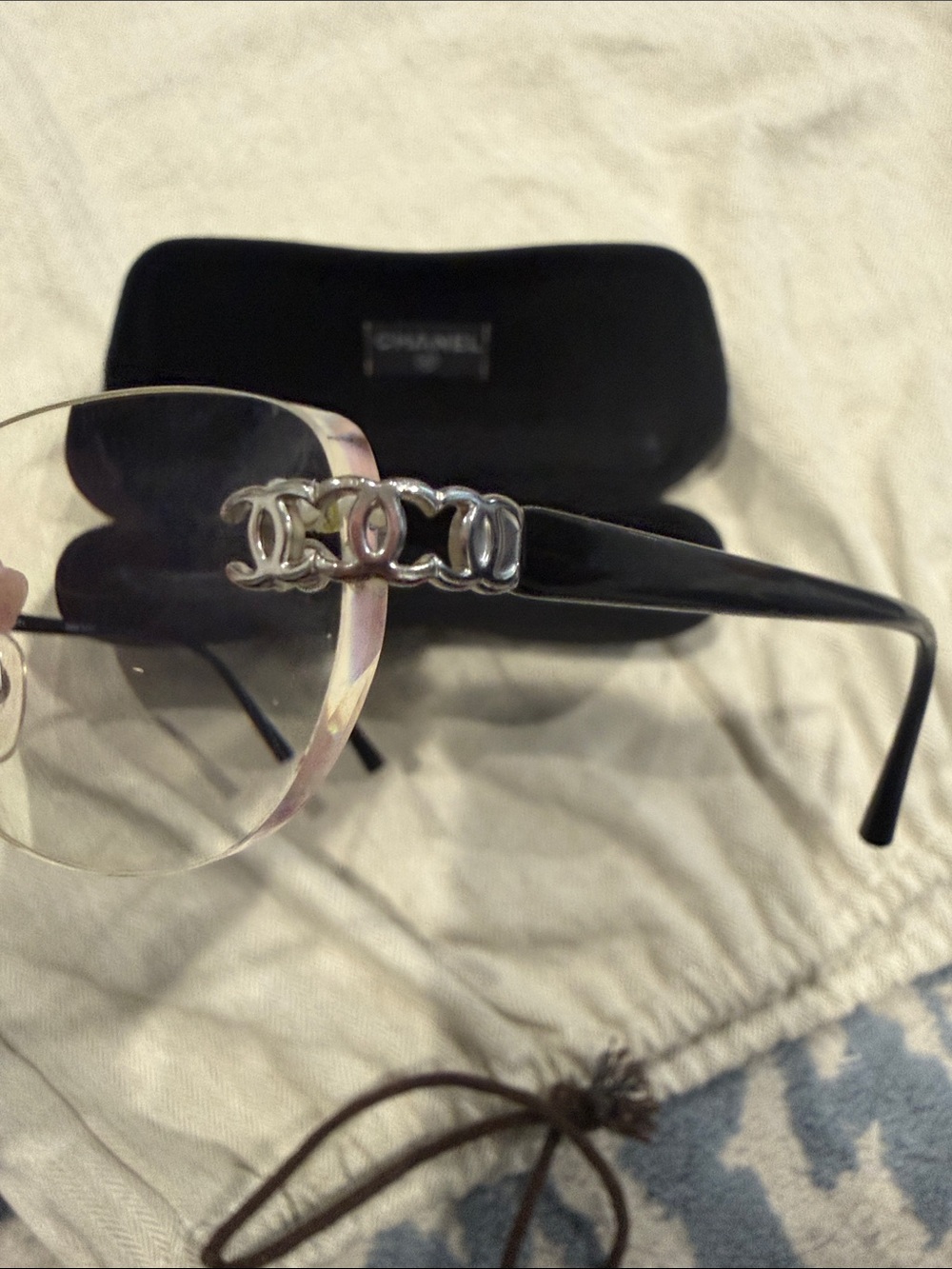 CHANEL Rimless Glasses with Silver Accents and Black Temples - Picture 3 of 8